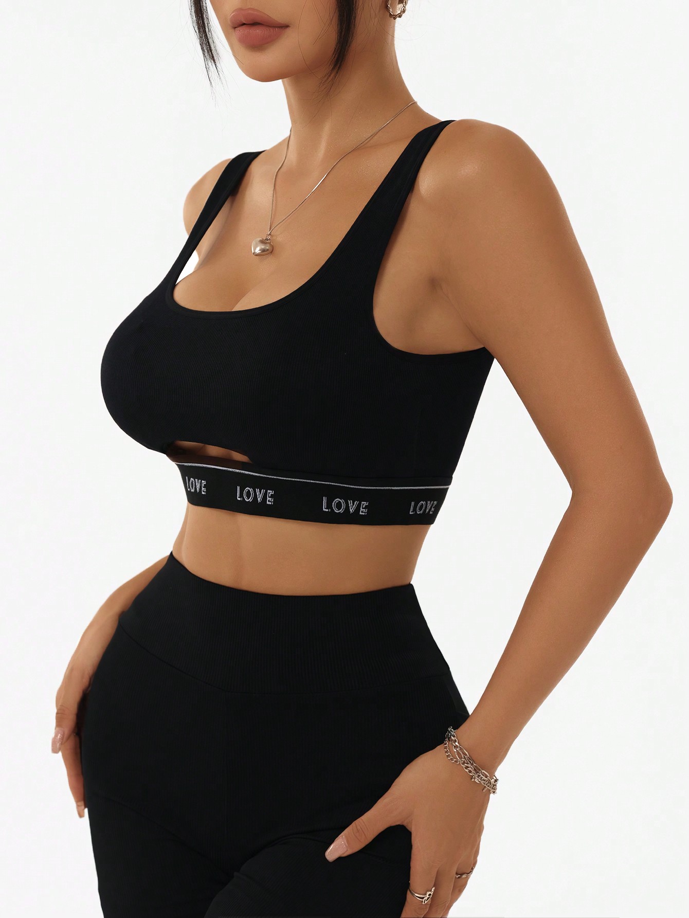 Women Ribbed U Neck Sports Bra - Tank Top Ribbed 评论和价格
