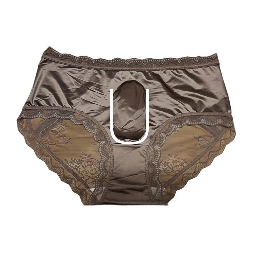 Men Satin Lace Seamless Ice Si - Pouch Boxer Pouch 评论和价格