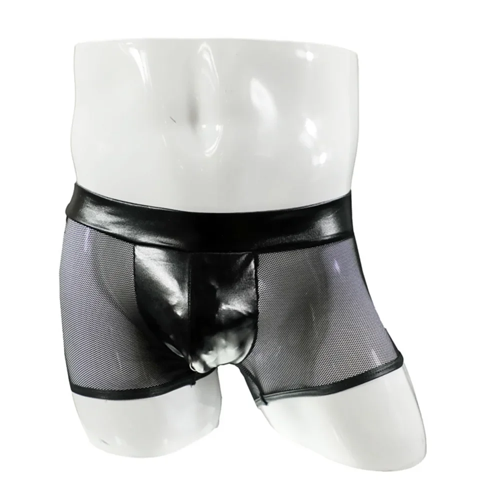 Men Sexy Underwear Faux Leathe - Bamboo Fiber Trunk 评论和价格