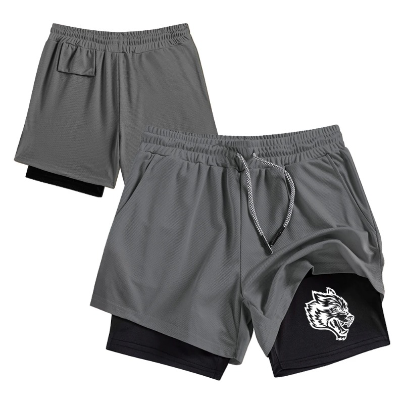 Streetwear Men's Double Layer  - Compression Shorts Athletes 评论和价格