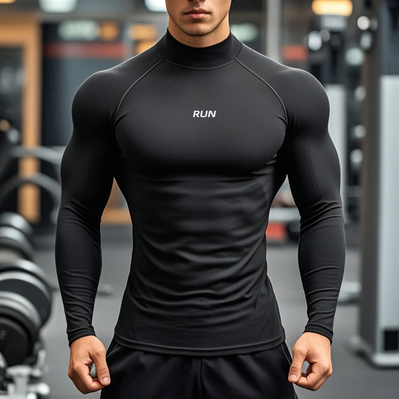 Men's Running Turtleneck Quick - T Shirt Tight Fit 评论和价格