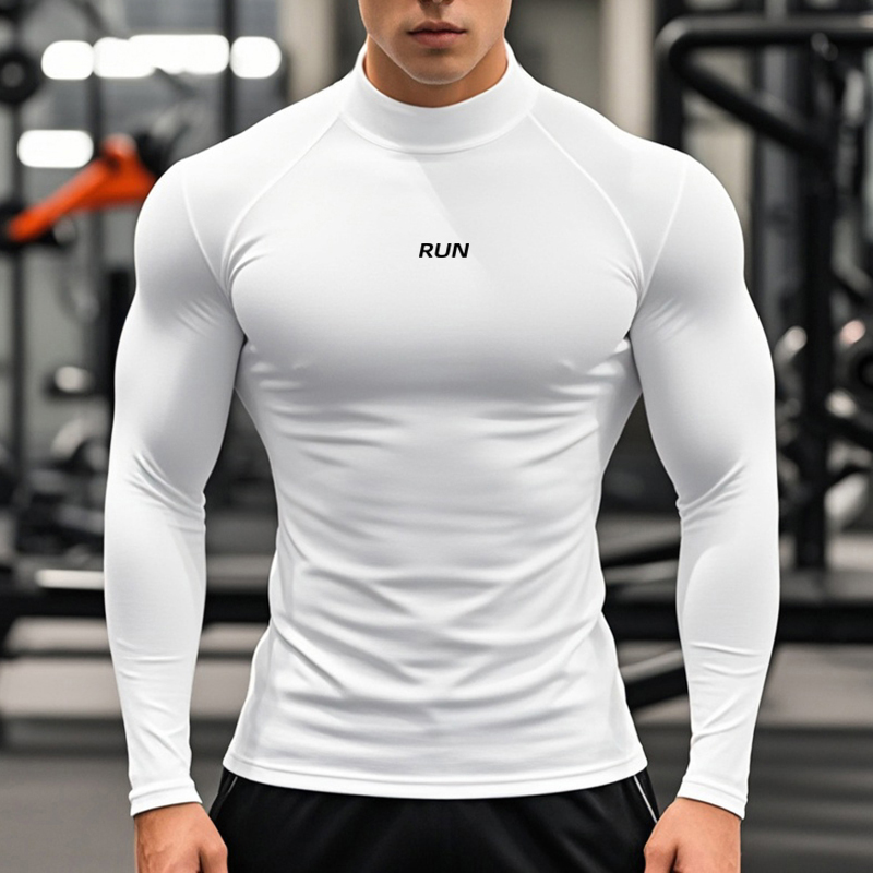 Men's Running Turtleneck Quick - T Shirt Tight Fit 评论和价格