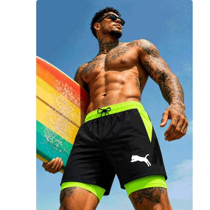 Men Running Cheetah Leopard Si - Compression Shorts Athletes 评论和价格