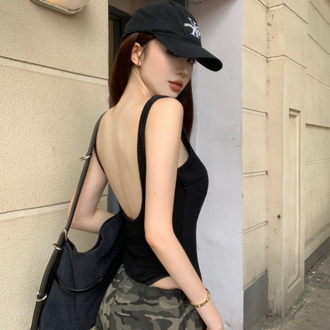 Black Strappy Bodysuit Sexy Ba - Tank Top Ribbed 评论和价格