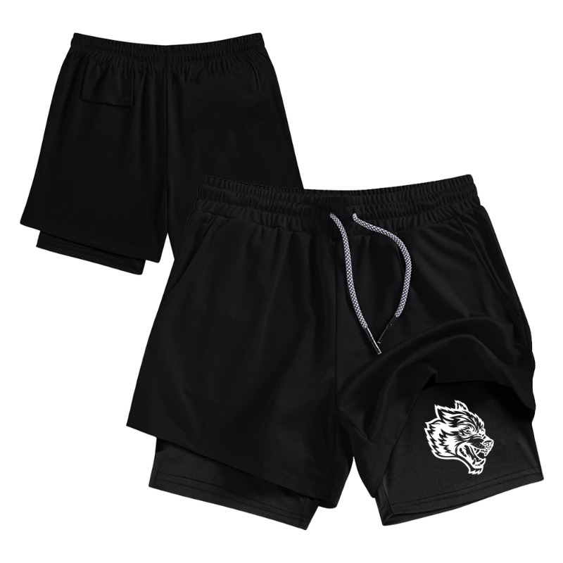 Streetwear Men's Double Layer  - Compression Shorts Athletes 评论和价格