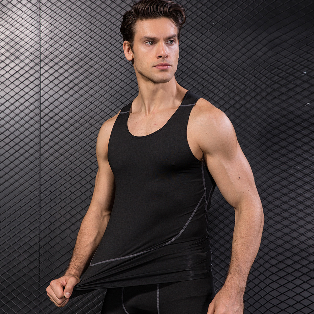 Men Black Sport Skinny Vest Ti - Base Layer Top 评论和价格