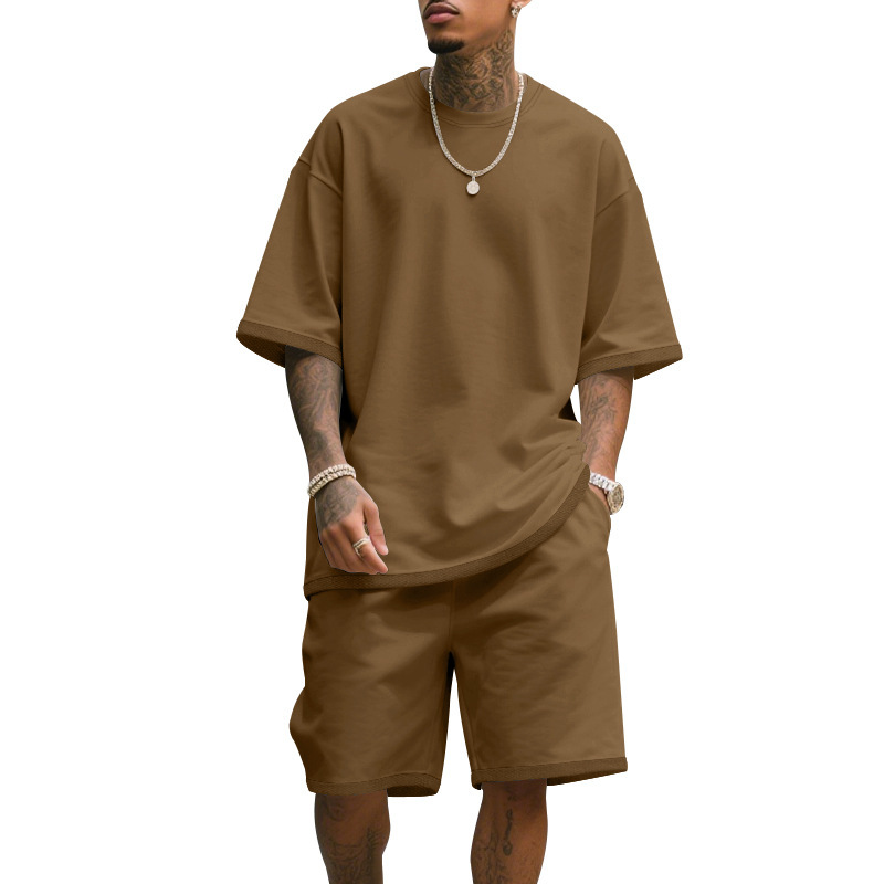Men's Casual Two Piece Set Sum - T Shirt Tight Fit 评论和价格