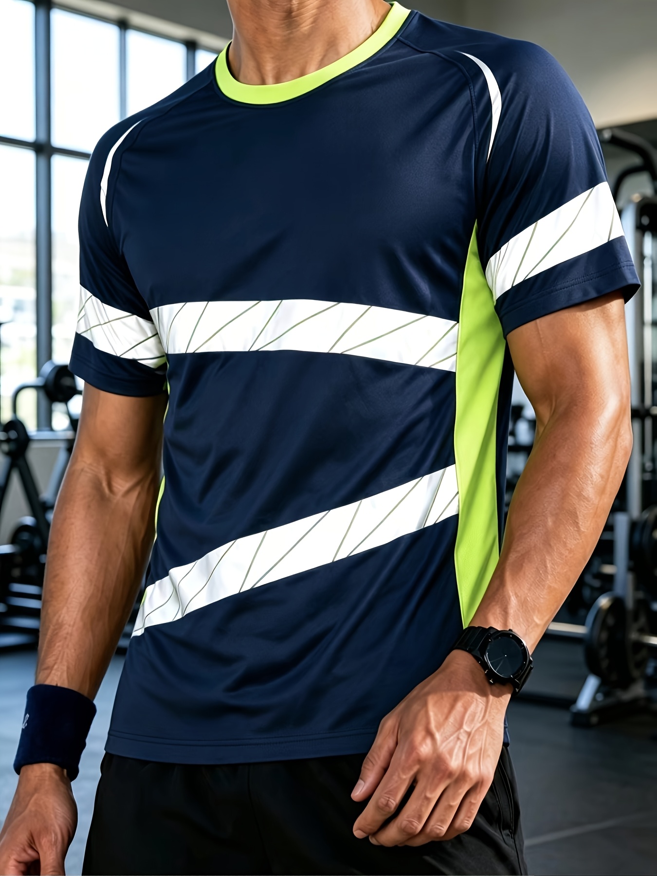 Men Sports Short Sleeve T-shir - T Shirt Tight Fit 评论和价格