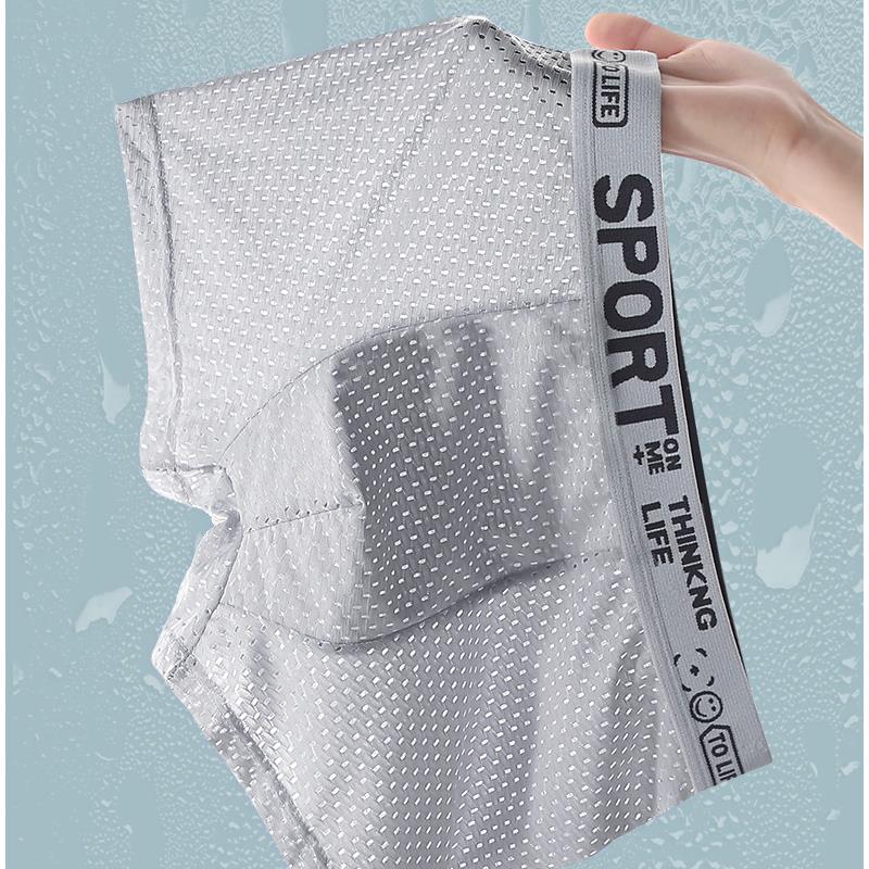 5PCS Men's Ice Silk Mesh Boxer - Mesh Sport Boxer 评论和价格