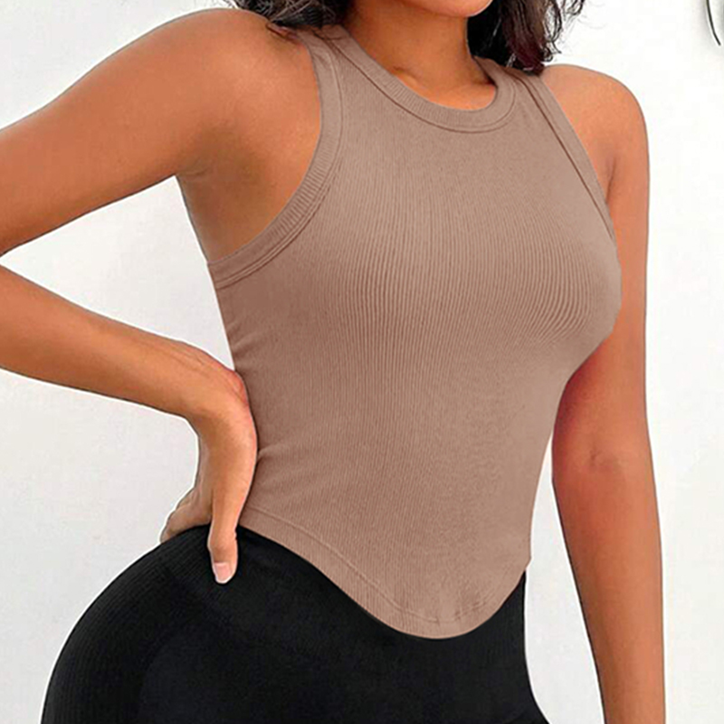 Womens Ribbed Racerback Curved - Tank Top Ribbed 评论和价格