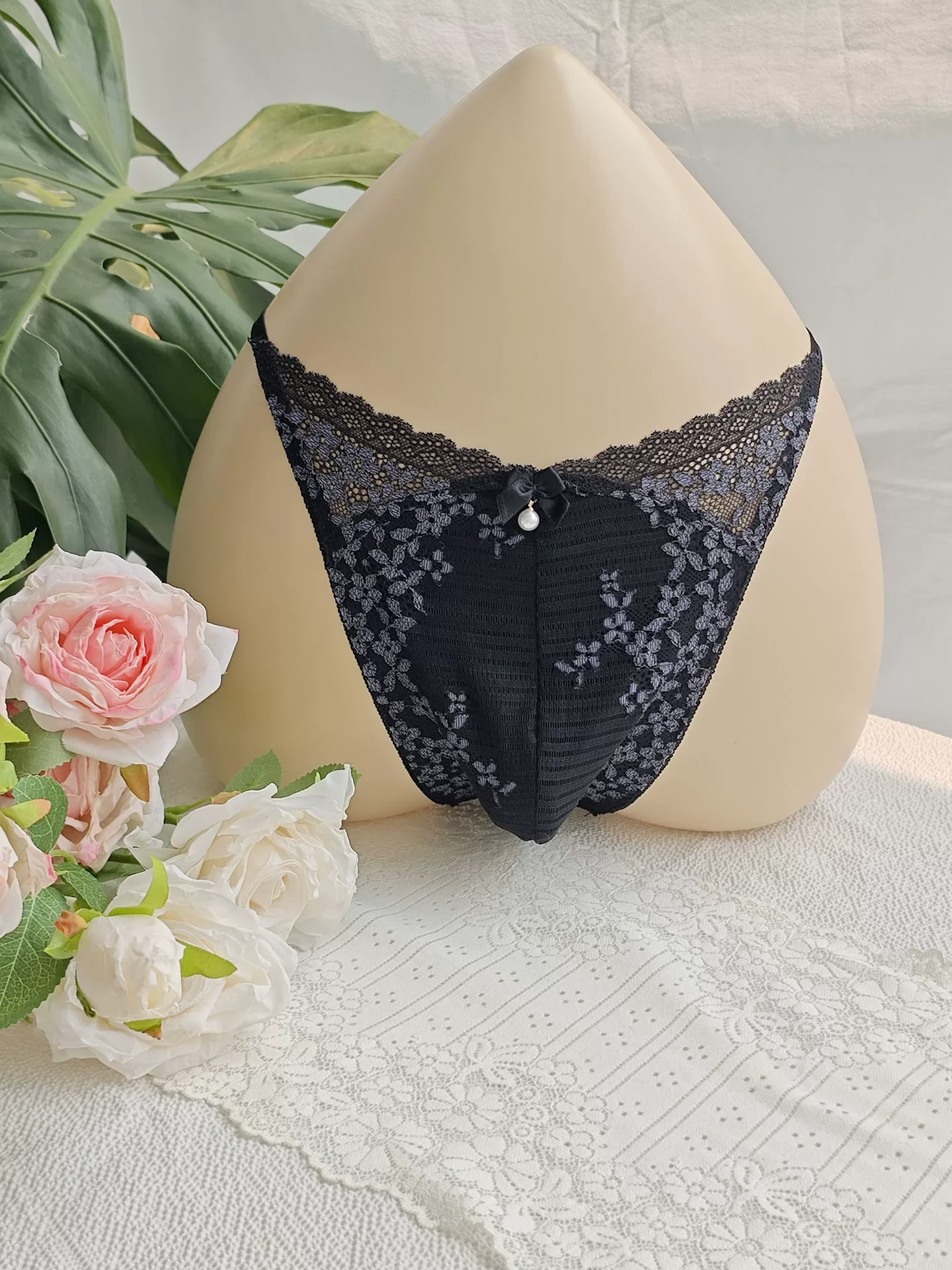 Black Lace Man's T-brief Embro - Boxer Brief Pack Cotton 评论和价格