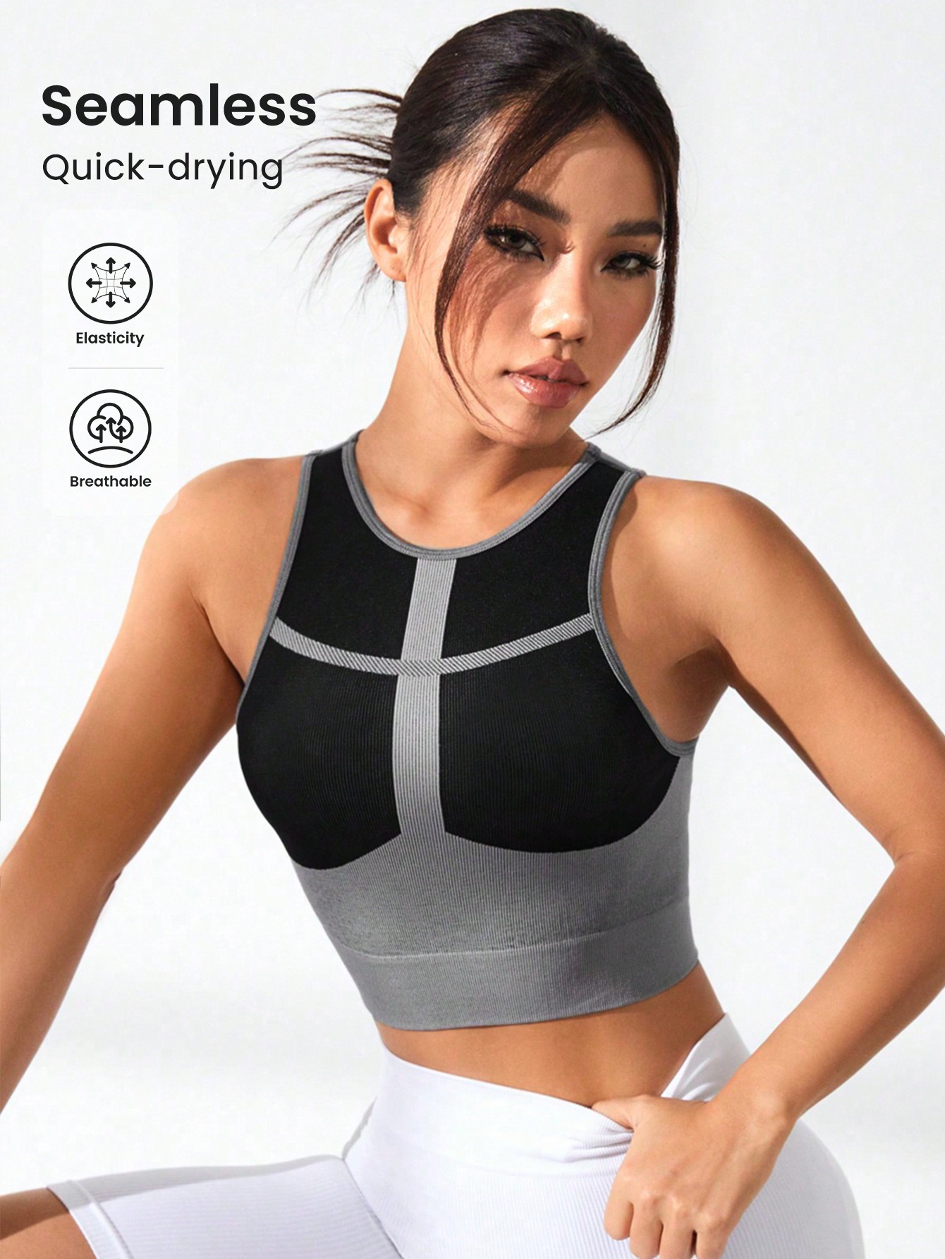 Women Color Block Cross Line R - Tank Top Ribbed 评论和价格