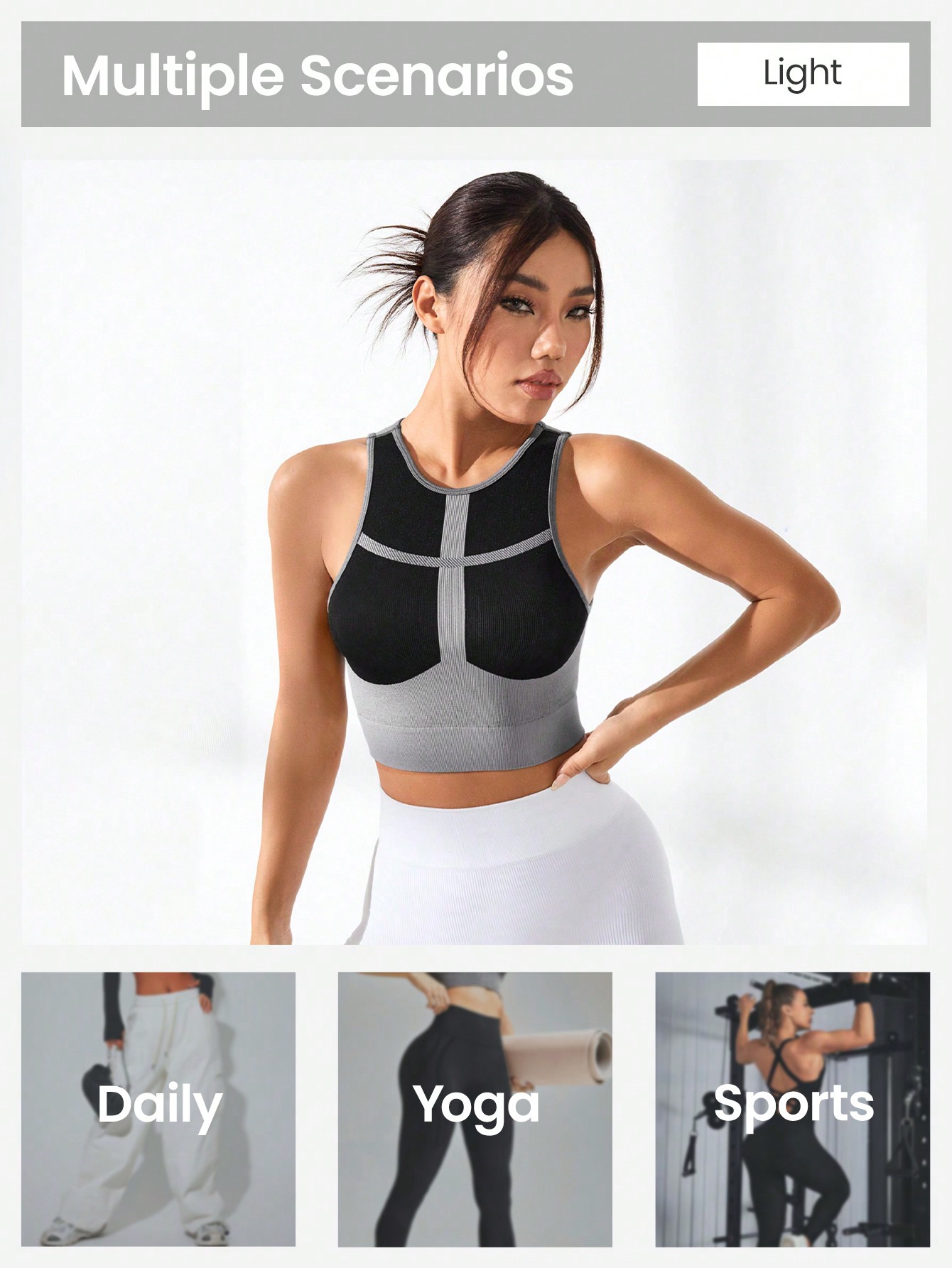 Women Color Block Cross Line R - Tank Top Ribbed 评论和价格