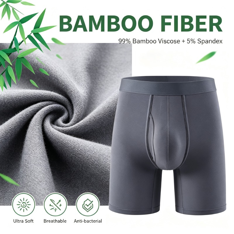 Men Bamboo Fiber Boxer Briefs  - Bamboo Fiber Trunk 评论和价格