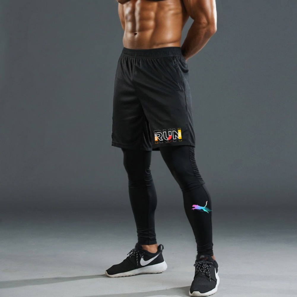 Men's Running Jogging 2 Piece  - Compression Shorts Athletes 评论和价格