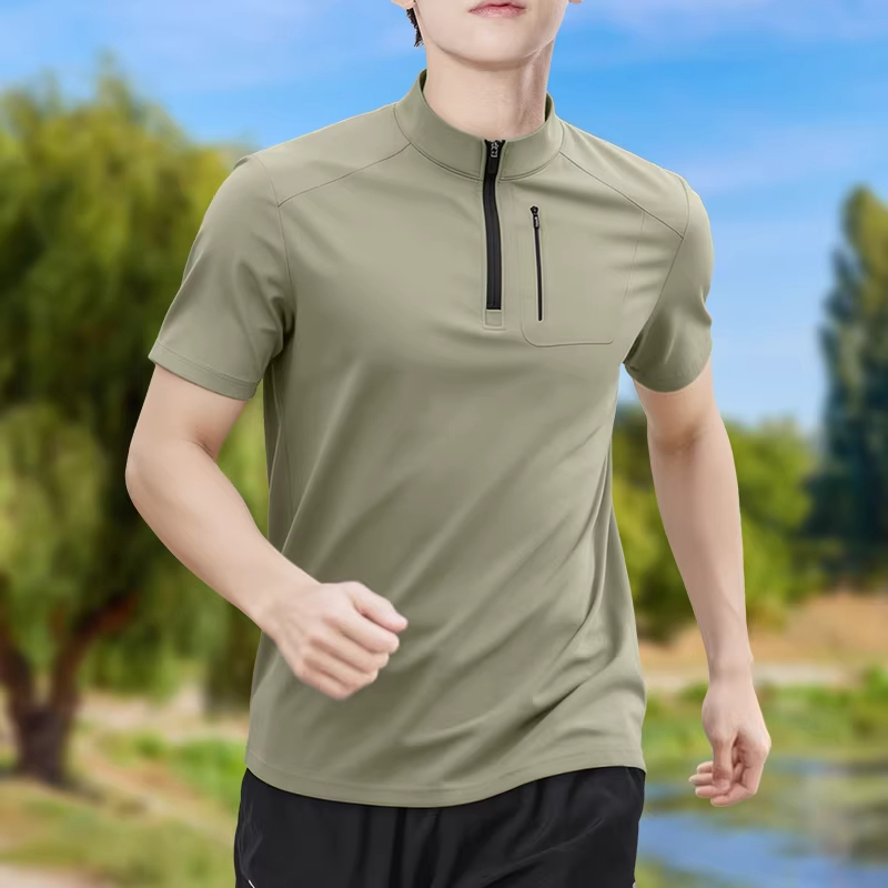 Men's Half-Zip High-Stretch Qu - T Shirt Tight Fit 评论和价格