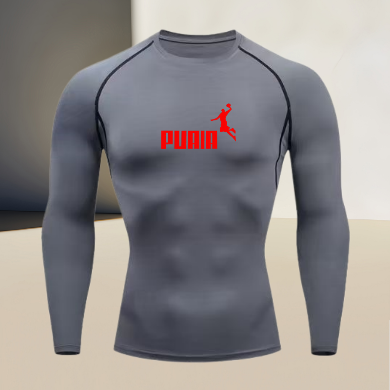 Men's long sleeved round neck  - T Shirt Tight Fit 评论和价格