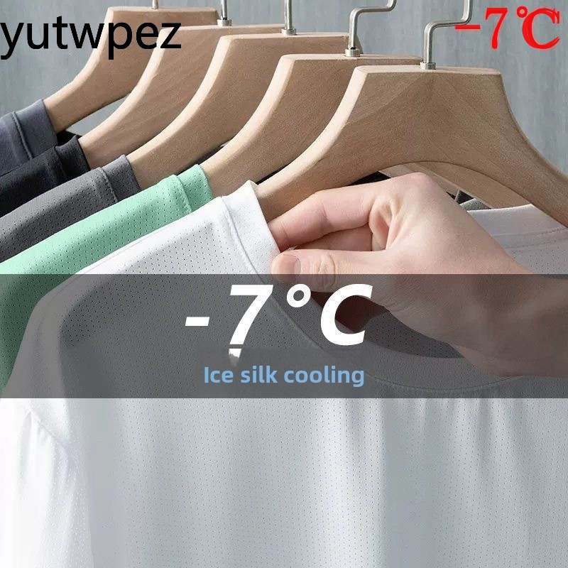 Summer Ice Silk Men T Shirt Sh - T Shirt Tight Fit 评论和价格