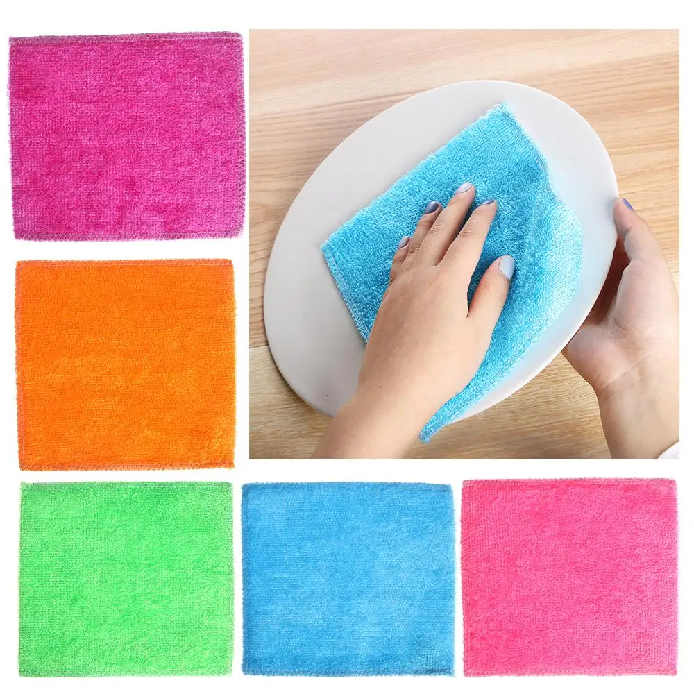 1/5PCS Cleaning Rags Anti-grea - Bamboo Fiber Trunk 评论和价格