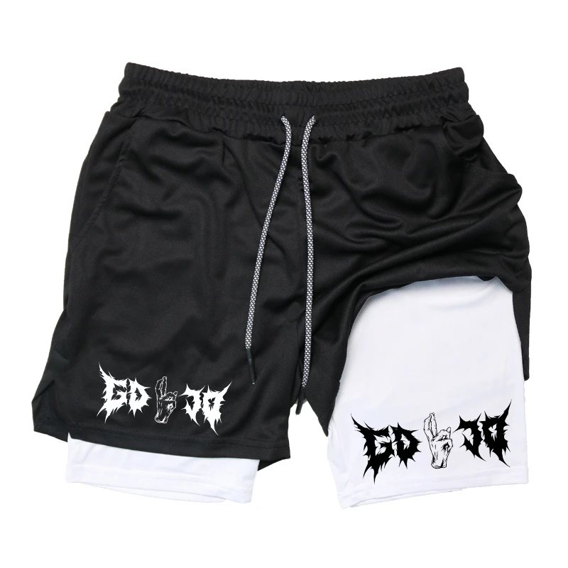 Print 2 in 1 Running Shorts fo - Compression Shorts Athletes 评论和价格
