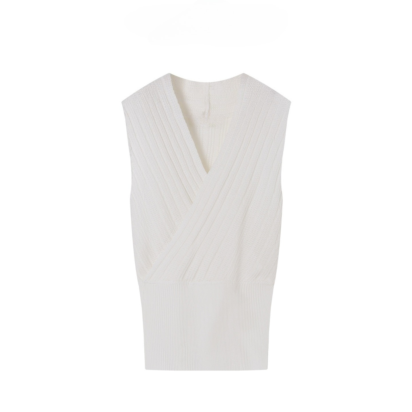 Women's Sleeveless Wrap Knit S - Tank Top Ribbed 评论和价格