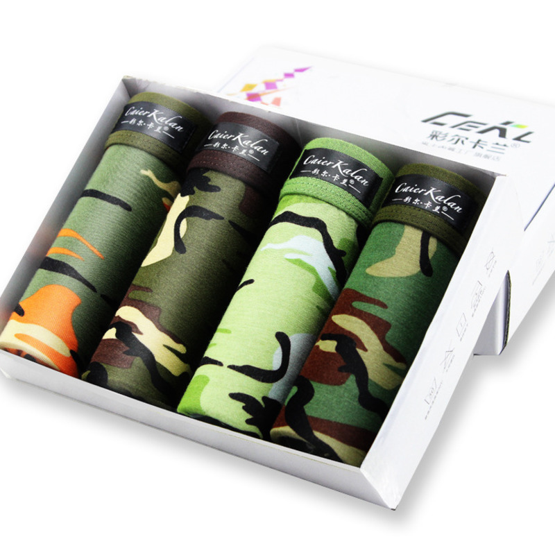 4pcs/lot Camouflage Boxer Men  - Multi Pack Underwear 评论和价格