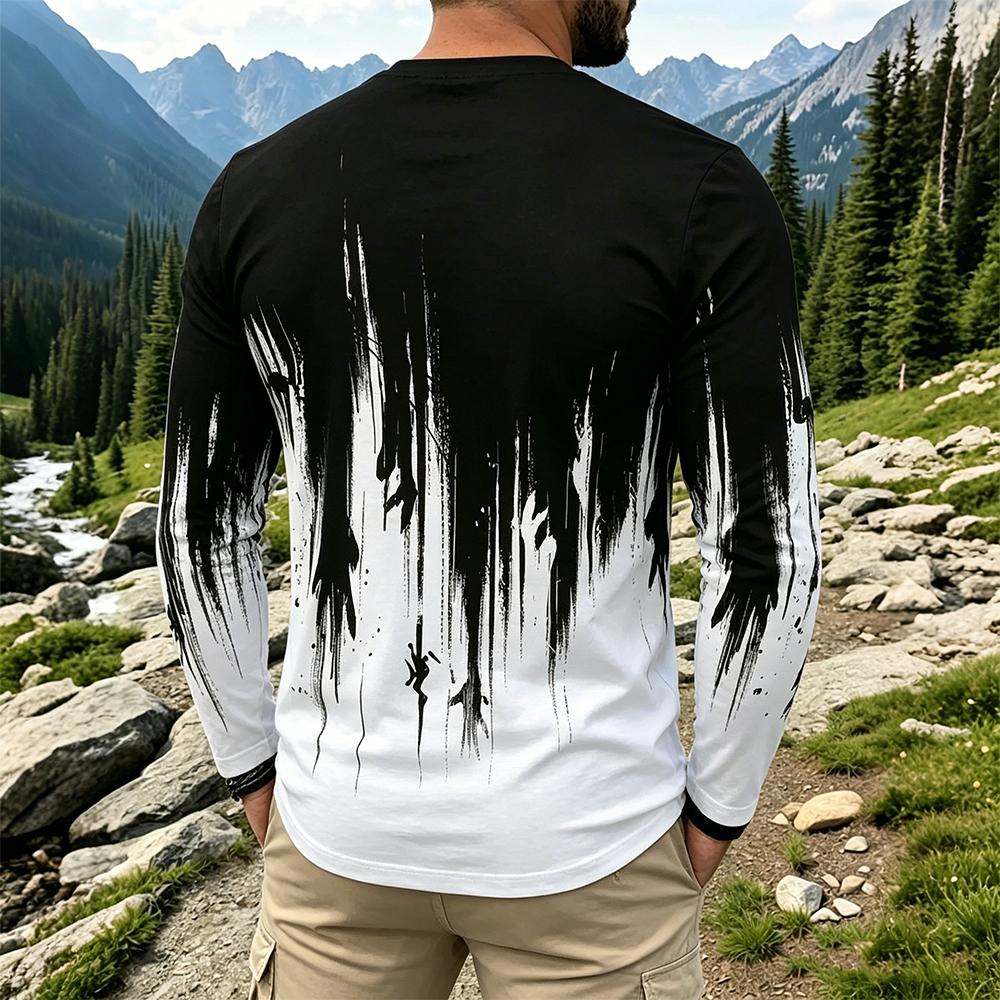 Men's Gradient Ink Splash Long - Base Layer Top 评论和价格